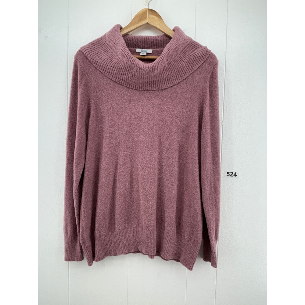 NWT Croft & Barrow Mauve Cowl Neck Textured Knit Sweater Size M